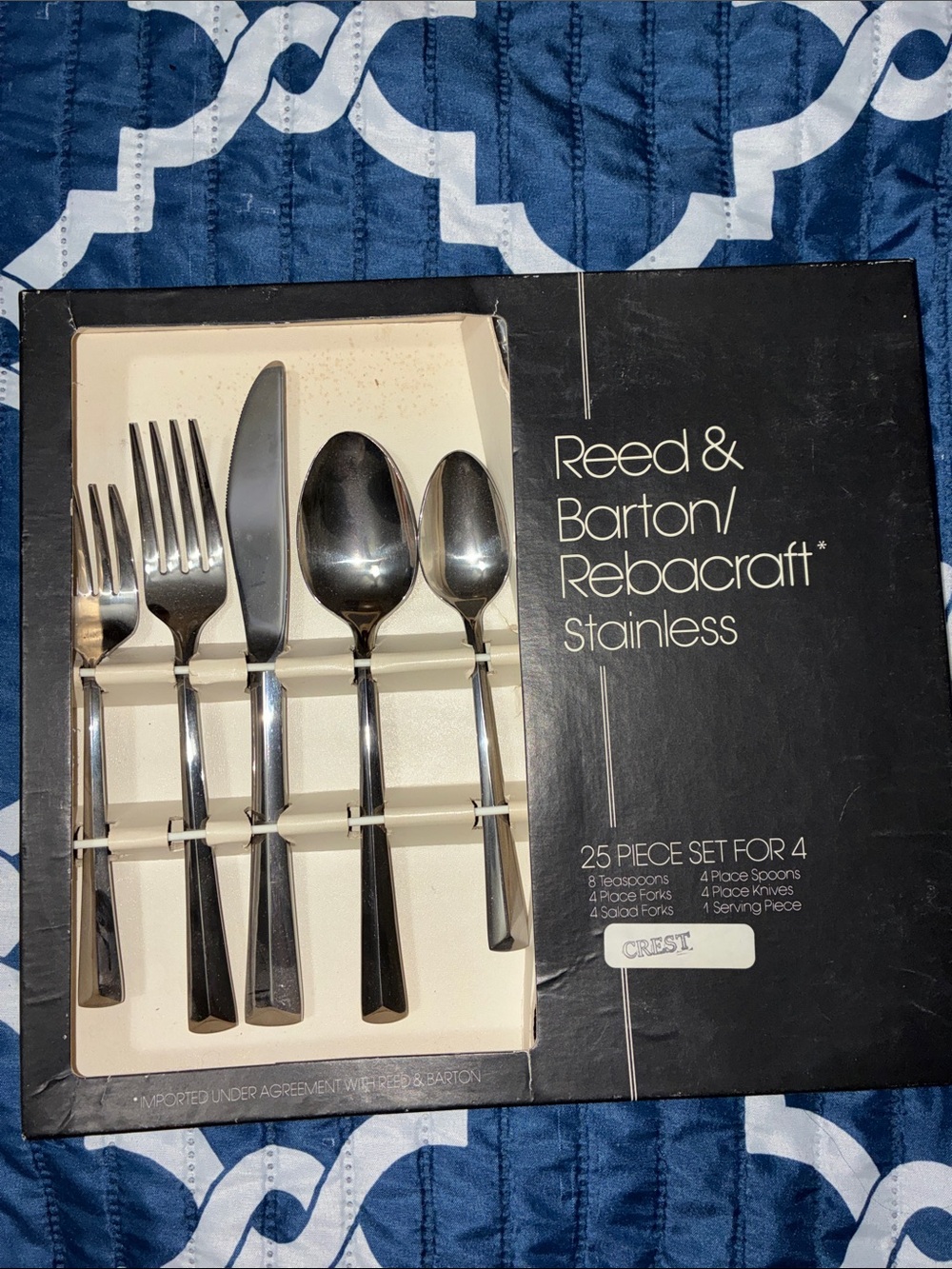 Reed & Barton Stainless Flatware Set in Silver Stainless
